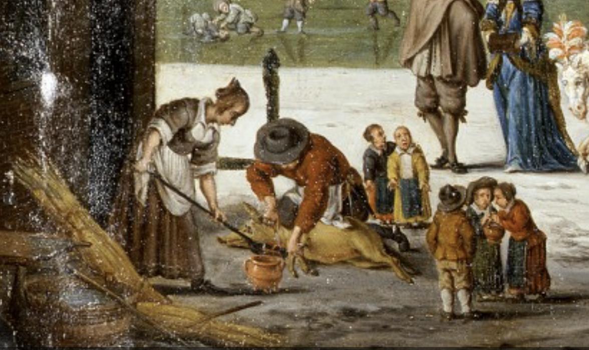 Spassi invernali a Poternohe. inverno, Dettaglio, Peeter il Vecchio