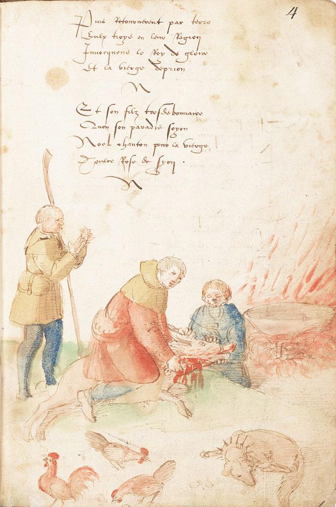 Miniatore francese, Philadelphia, Free Library, ms. E 211 (canti e liturgie per il Natale), f. 4r, 1510-20