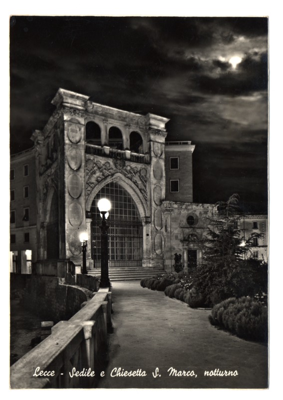 Lecce - Sedile e Chiesetta S. Marco, Notturno, 1953, FFC031630