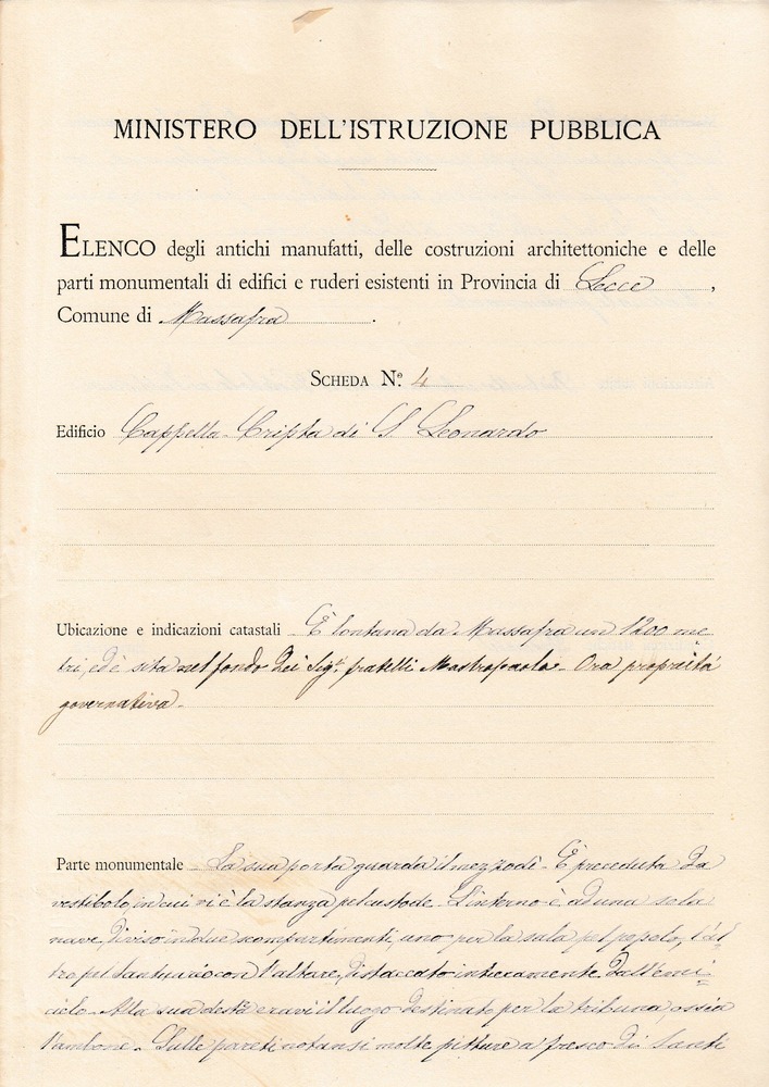 Cliccando è possibile visualizzare tutte le schede dall’Archivio storico delle schede di catalogo dell’ICCD