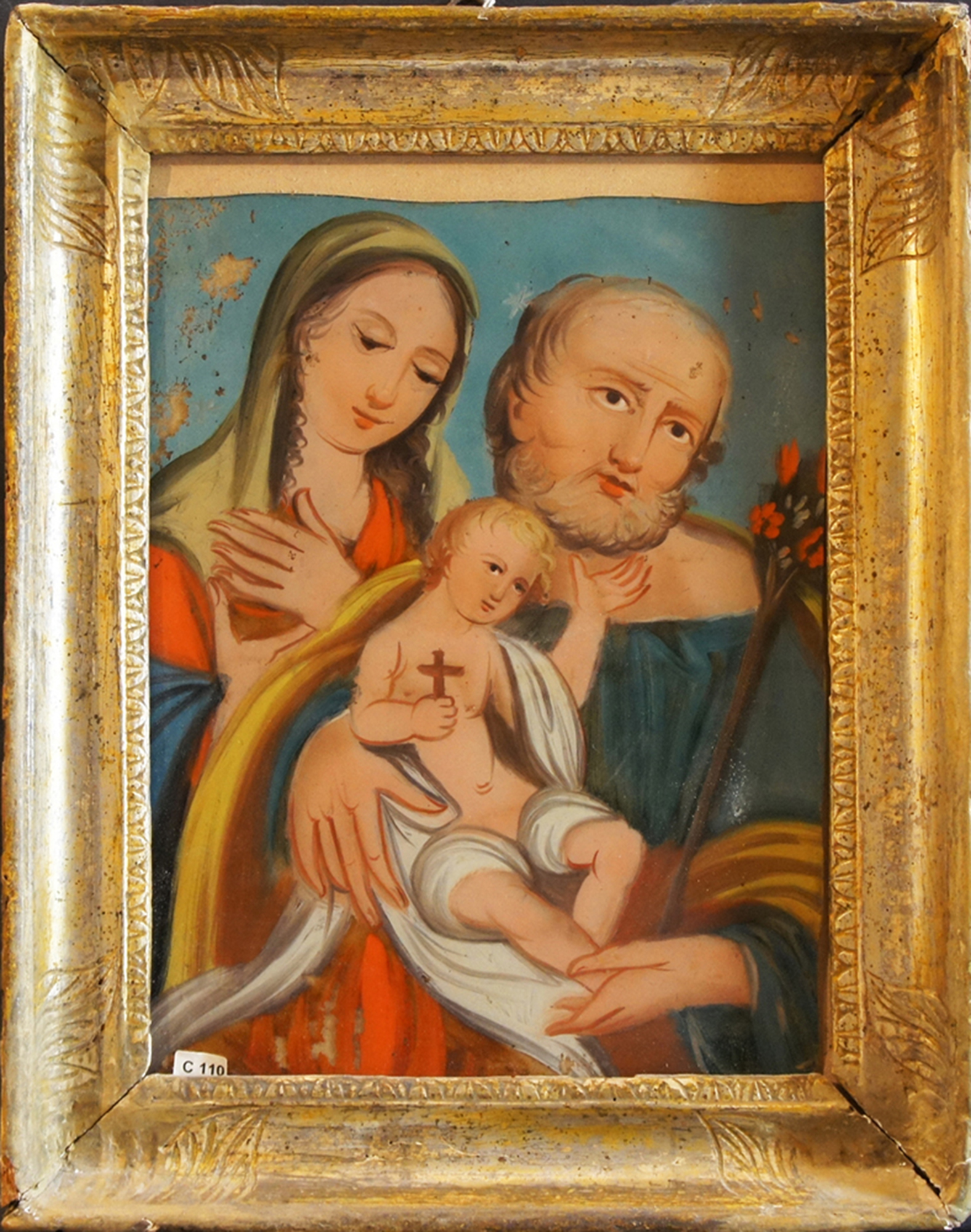 Sacra famiglia, tempera su vetro, metà XIX secolo, 2020, fotografia digitale