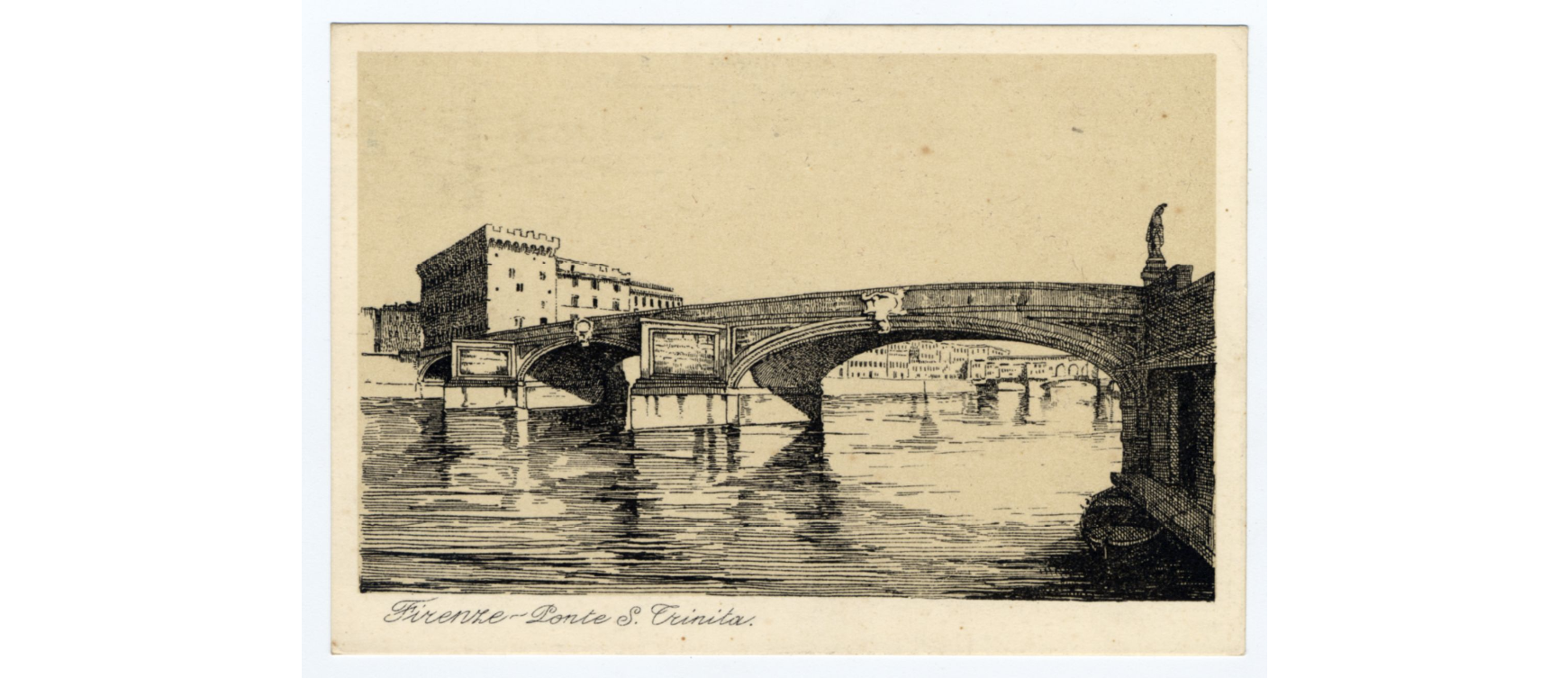 Fotografo non identificato, FIRENZE - PONTE S. TRINITA, 1945, cartolina, FFC037524