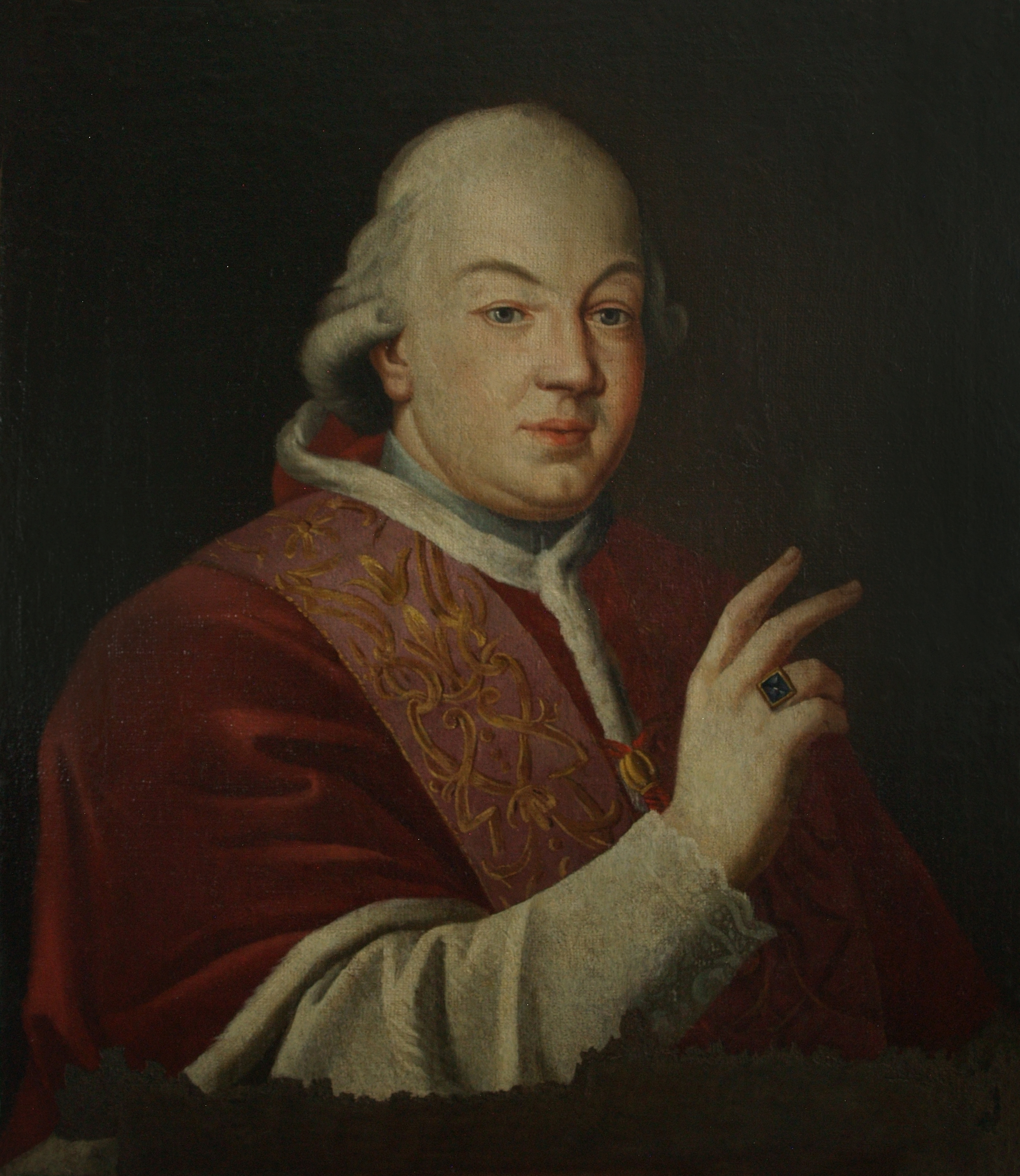 Autore emiliano-romagnolo, Ritratto di Pio VI (Giovanni Angelo Braschi), 1790-1799, olio su tela, cm 70x61 ca., Forlì, Istituto Prati, 0800052326
