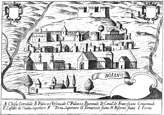 Abate Pacichelli, Giovan Battista, Boiano, 1692, incisione su rame